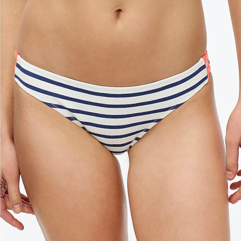 NWT J Crew Crisscross surf hipster bikini bottom in textured stripe